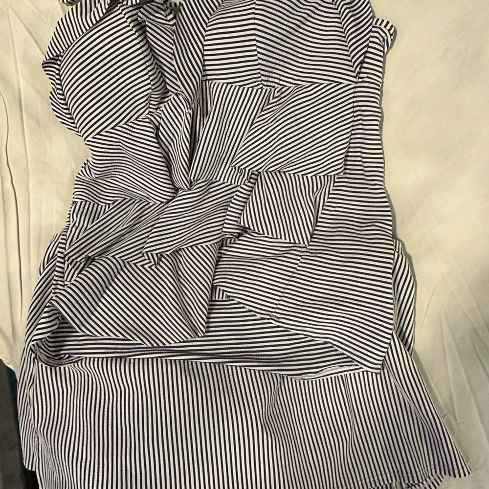 Striped Navy and White Women's two piece swimsuit